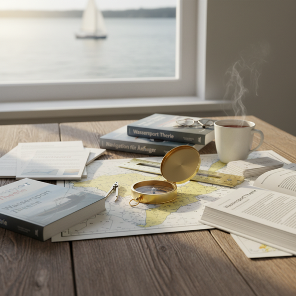 Lernen für den Sportbootführerschein See — Bücher und Seekarte